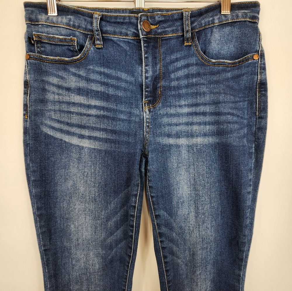 Judy Blue Relaxed Fit Angie Straight Leg Jeans Cropped Stretch Dark Wash 31 - Picture 3 of 10